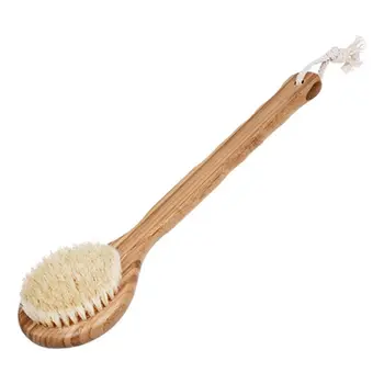 

Natural Boar Bristle Long Handle Wooden Detox Wooden Handle Body Brush Skin Brush