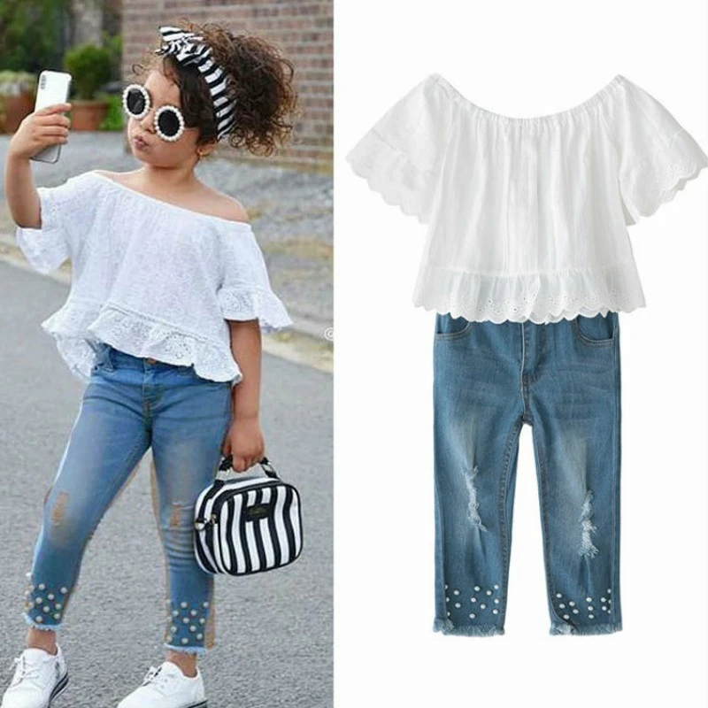 1 year baby girl jeans top