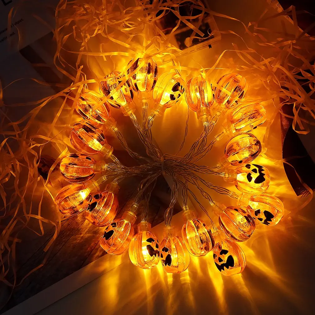 Halloween 20Led Lights Pumpkin-Shaped Decorative Lights Small Night Light Garden Home Halloween Party Decor Prop Lights
