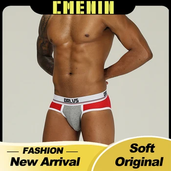 

New Arrival Low waist Sexy Mens Underwear Briefs Print Mens Panties Cotton Men's Briefs Bikini Gay Underwear Top OR194