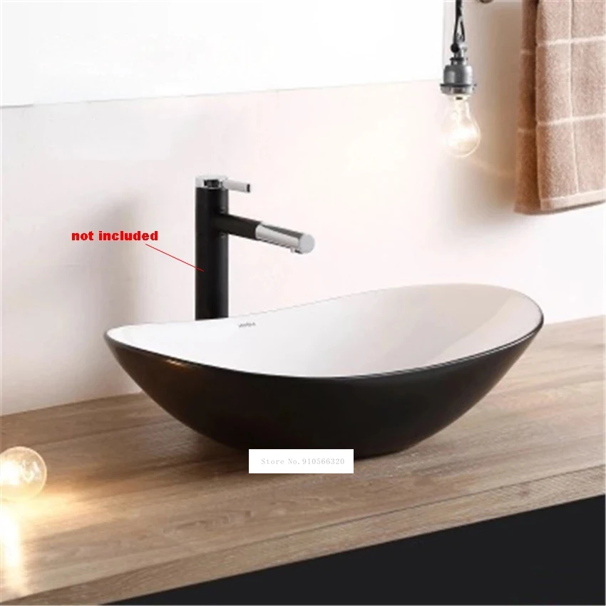 

Household Single Hole Creative Black Above Counter Basin Bathroom Retro Basin Chinese Style Ceramic Sink Hand Washing Basin Bowl