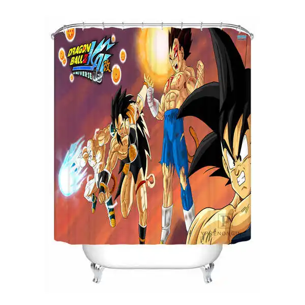 Shower Curtain Пользовательские водонепроницаемые занавески для душа Dragon Ball Z Goku и Gohan аниме печать декор для ванной комнаты различные размеры#180324-01-04 - Цвет: Shower Curtain