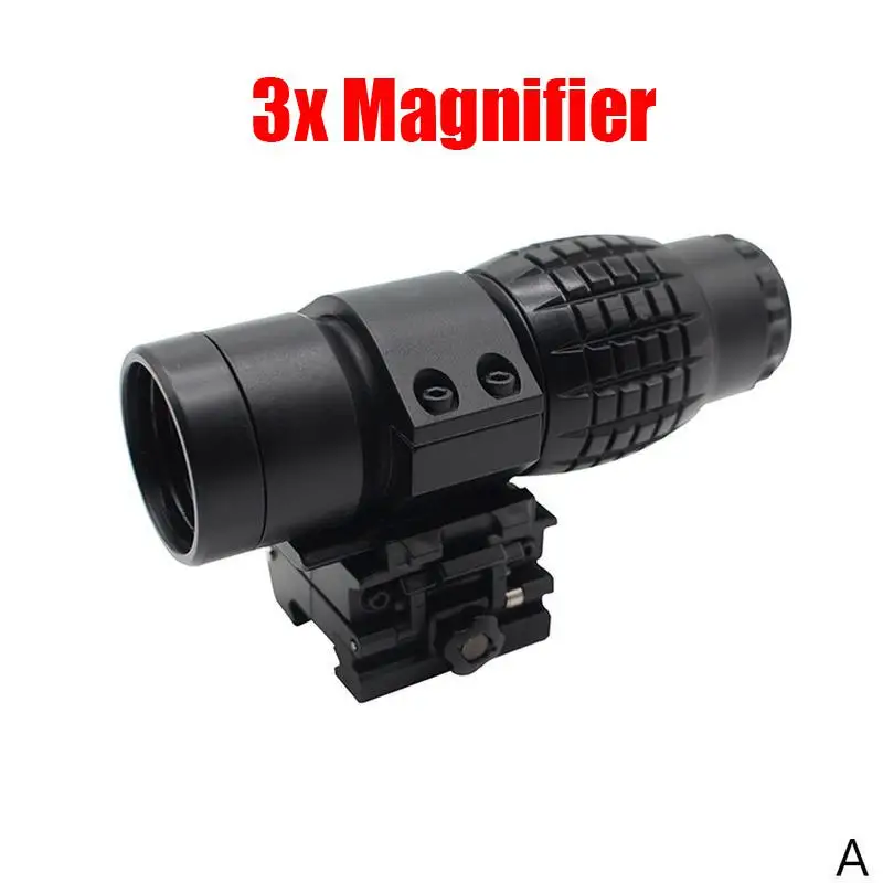 3xMagnifier прицел тактический увеличительное охотничий прицел для оптические прицелы Пластик игрушка Крепление подходит для голографический Коллиматорный прицел - Цвет: A