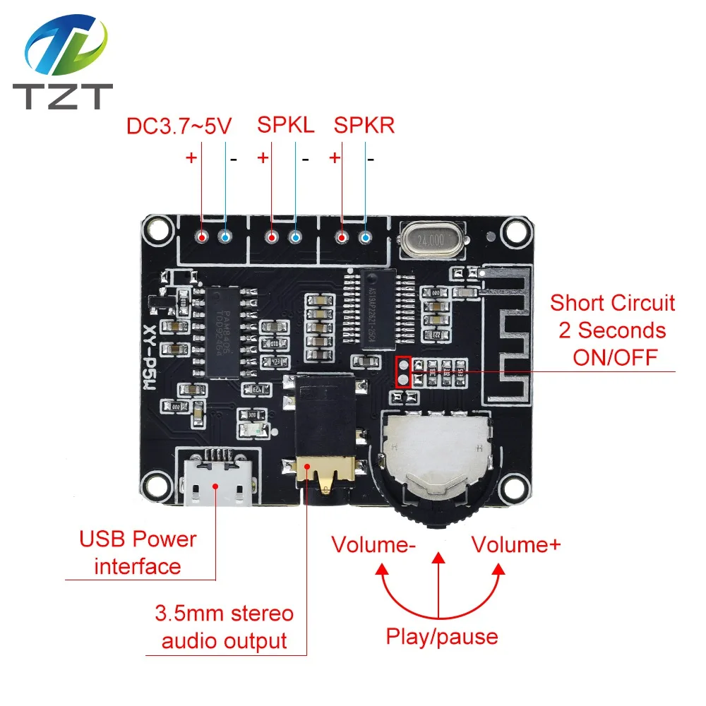 5 Вт + PAM8406 Bluetooth 0 DC3.7 5V стерео модуль усилителя мощности звука XY P5W для Arduino diy