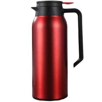 

Stainless Steel Vacuum Flask Thermal Jug Portable Hot Water Pitcher 1.5L Double Wall Insulated Bottle Tea Coffee Pot-Red