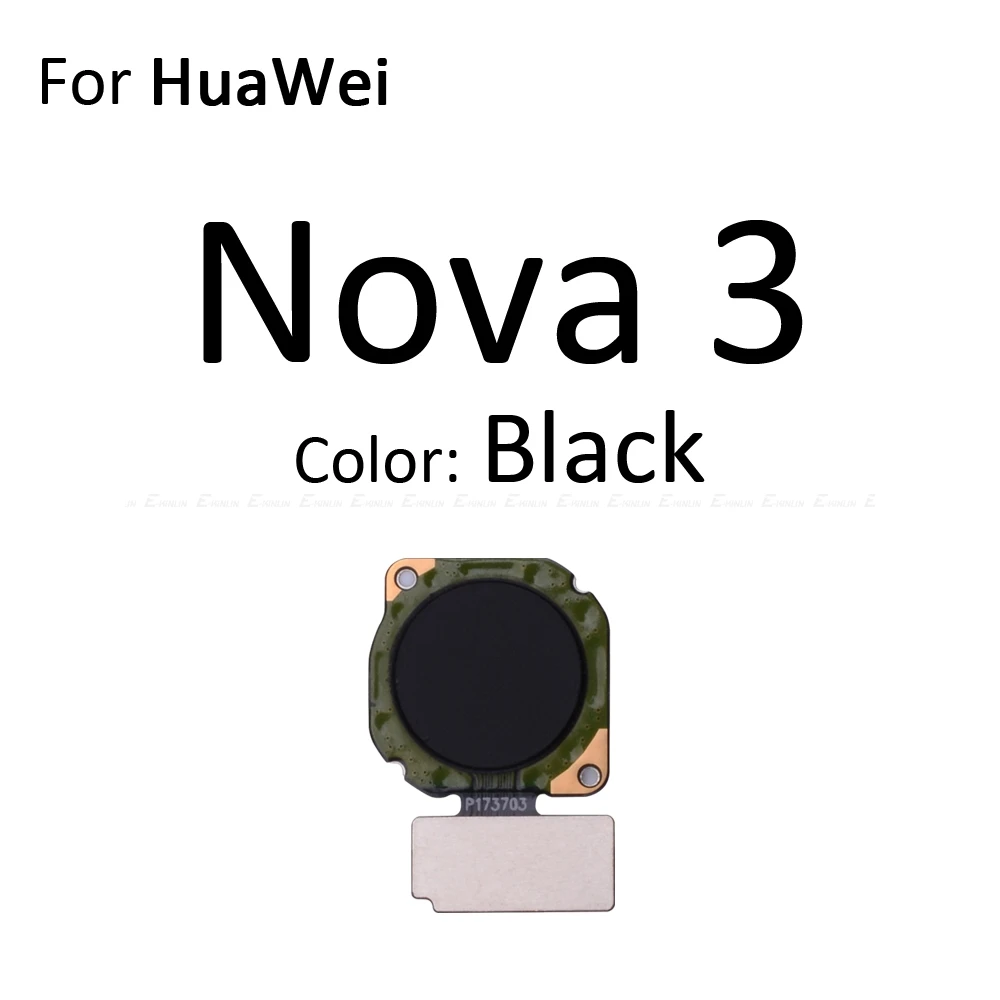 Сканер отпечатков пальцев разъем для Huawei Nova 5i 4 3 3i 3e сенсорный сенсор ID Главная Кнопка возврата ключа подключения Шлейф - Цвет: For Nova 3 Black
