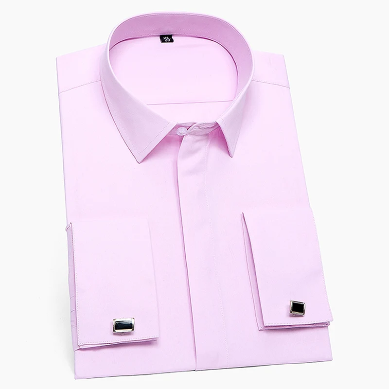 France Cufflinks Men Tuxedo Shirts Long 