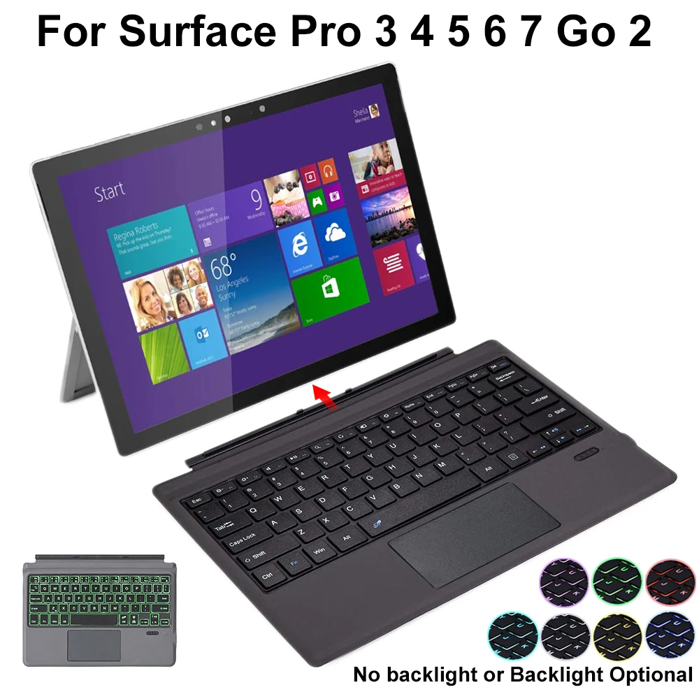 Bluetooth-клавиатура для Microsoft Surface Pro 3 4 5 6 7 Go 2 беспроводная клавиатура с тачпадом