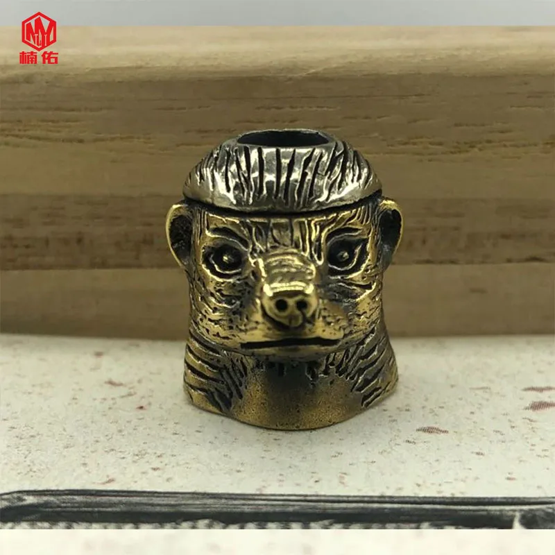 

1 шт. бусы EDC на веревочке медовый Барсук Ретро латунный медный шнурок подвески нож бусины Зонт веревка шнур ожерелье браслет бусины