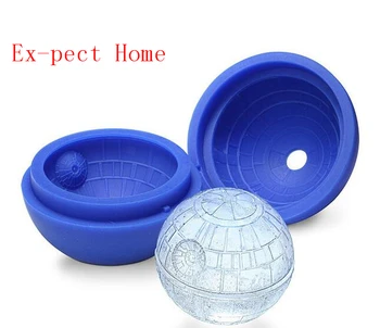 

120pcs/lot Silicone Star Wars Ice Cube Mold Death Star Round Ball Ice Cube Mold Tray Desert Sphere Mould DIY Cocktail Form