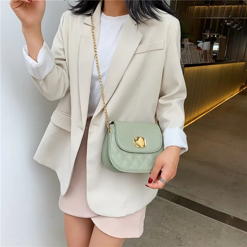 

CHIC Bag Women's 2019 New Style (Large Small) Shoulder Bag Summer Textured Versitile Fashion Chain Shoulder Bag