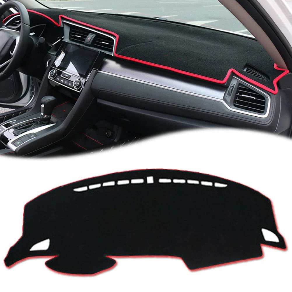 

Absorb Light Dashboard Cover For Honda Civic 2016 2017 2018 2019 Anti-Slip Polyester Fiber Shading Mat Dashboard Protective Pad