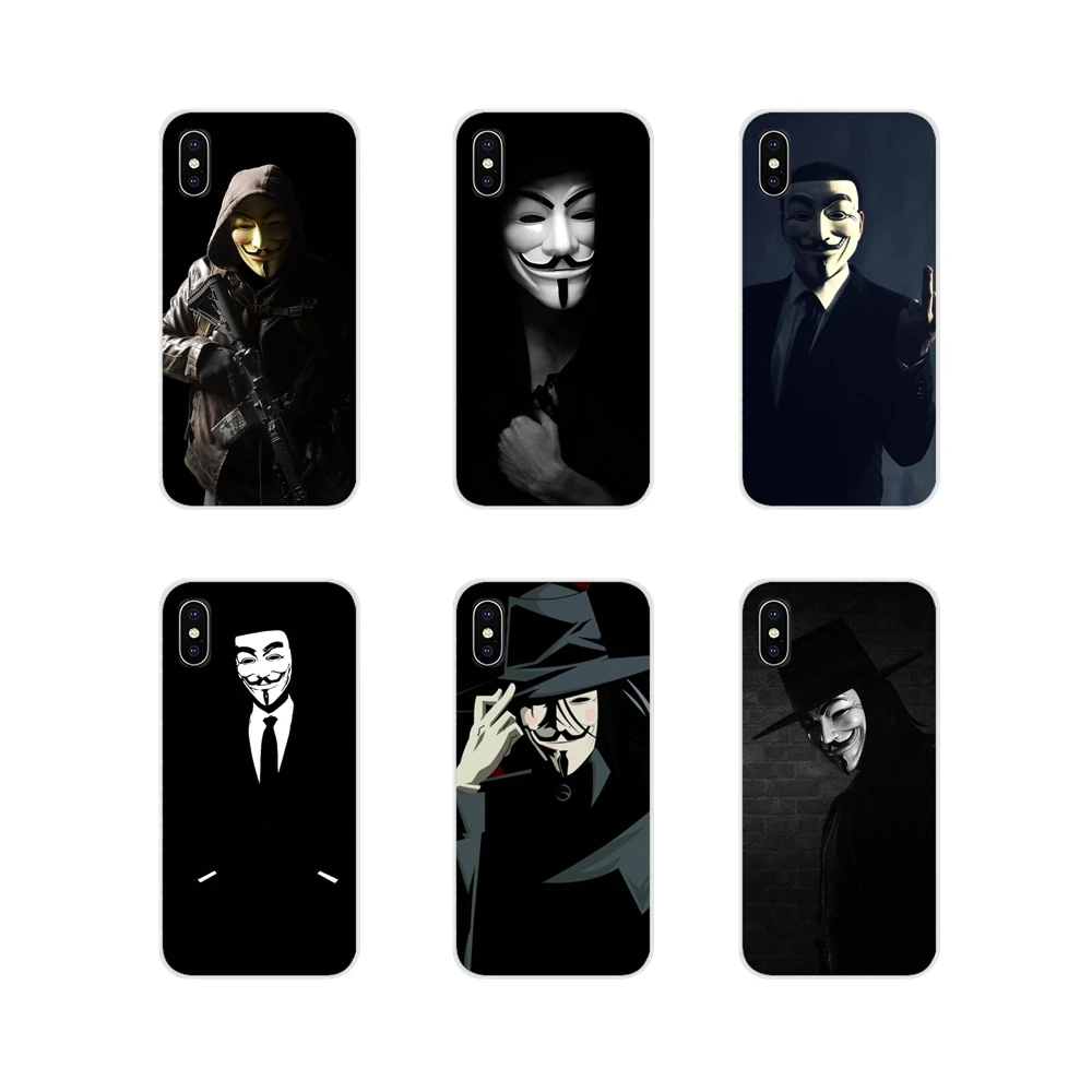 V для Vendetta Маска Аксессуары чехлы телефонов Чехлы Xiao mi 4 5 5s 6 A1 A2 5X6X8 9 Lite SE Pro Max Mix 2 3 2S