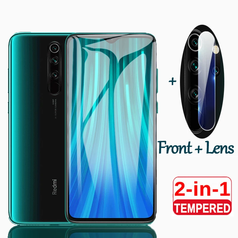 2 в 1 Защитная пленка для экрана Xiaomi Redmi Note 8 Pro Защитное стекло объектива камеры xiomi