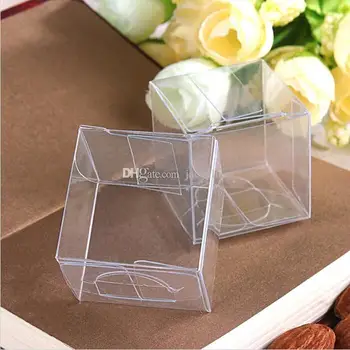 

Top Quality 3x3x3 CM PVC Clear Package Box Square Plastic Containers Gift Box Candy Towel Cake Box Free Shipping