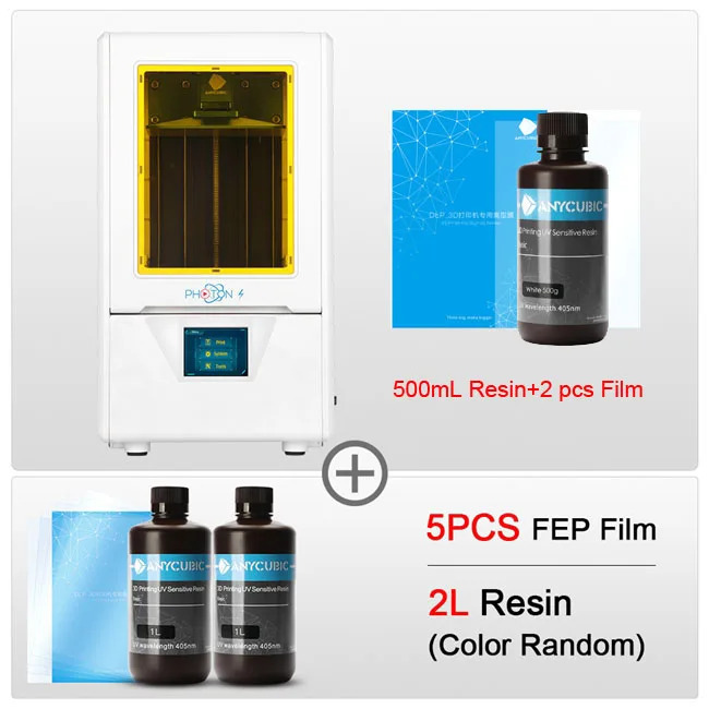 Photon s add 2L 5FEP Anycubic Photon S 3d принтер SLA Быстрый срез 2 к экран 405nm УФ светильник Настольный impressora 3d принтер комплект УФ принтер impresora 3d - Цвет: Photon s add 2L 5FEP
