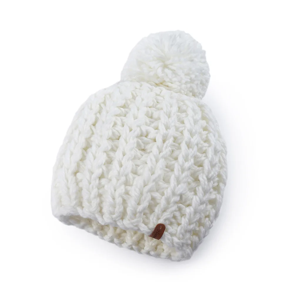 Женская теплая шерстяная шапка на осень и зиму, модная Корейская вязаная шапка, милые шаровые головные уборы - Цвет: Белый