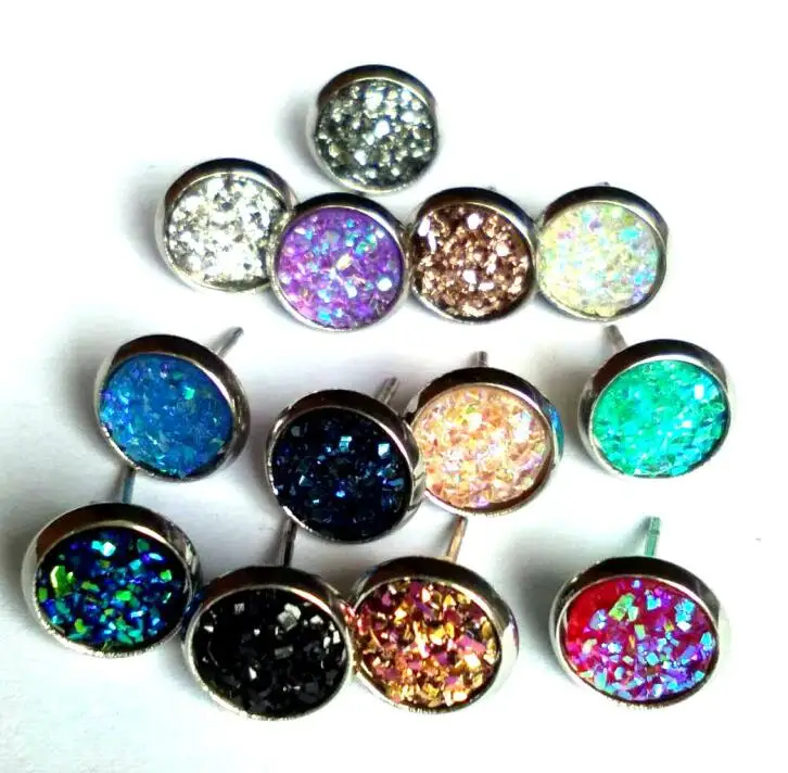 

8mm 12mm 50pairs New Fashion Shiny faux Crystal Rhinestone Brincos Ear Studs Earrings for Women Girl Female