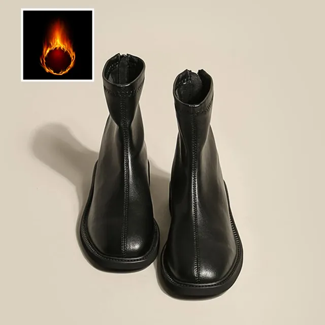 Koovan Botas cortas con cabeza de Mango para mujer, calcetines de color  crema, botines de invierno, novedad de 2021|Botas hasta el tobillo| -  AliExpress