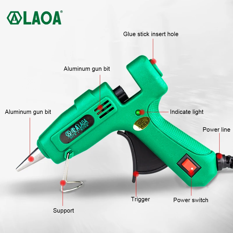 25W Hot Melt Glue Gun with 7MM Glue Sticks Mini Industrial Thermo Electric Heat Gun Temperature Crafts Repair DIY Tool