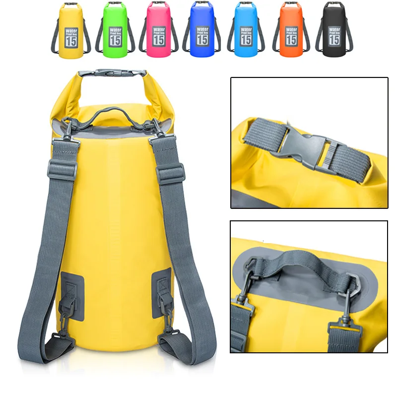 

5L/10L/15L/20L Waterproof Bags Storage Dry Sack Bag For Canoe Kayak Rafting Outdoor Sport Swimming Bags Travel Kit Backpack