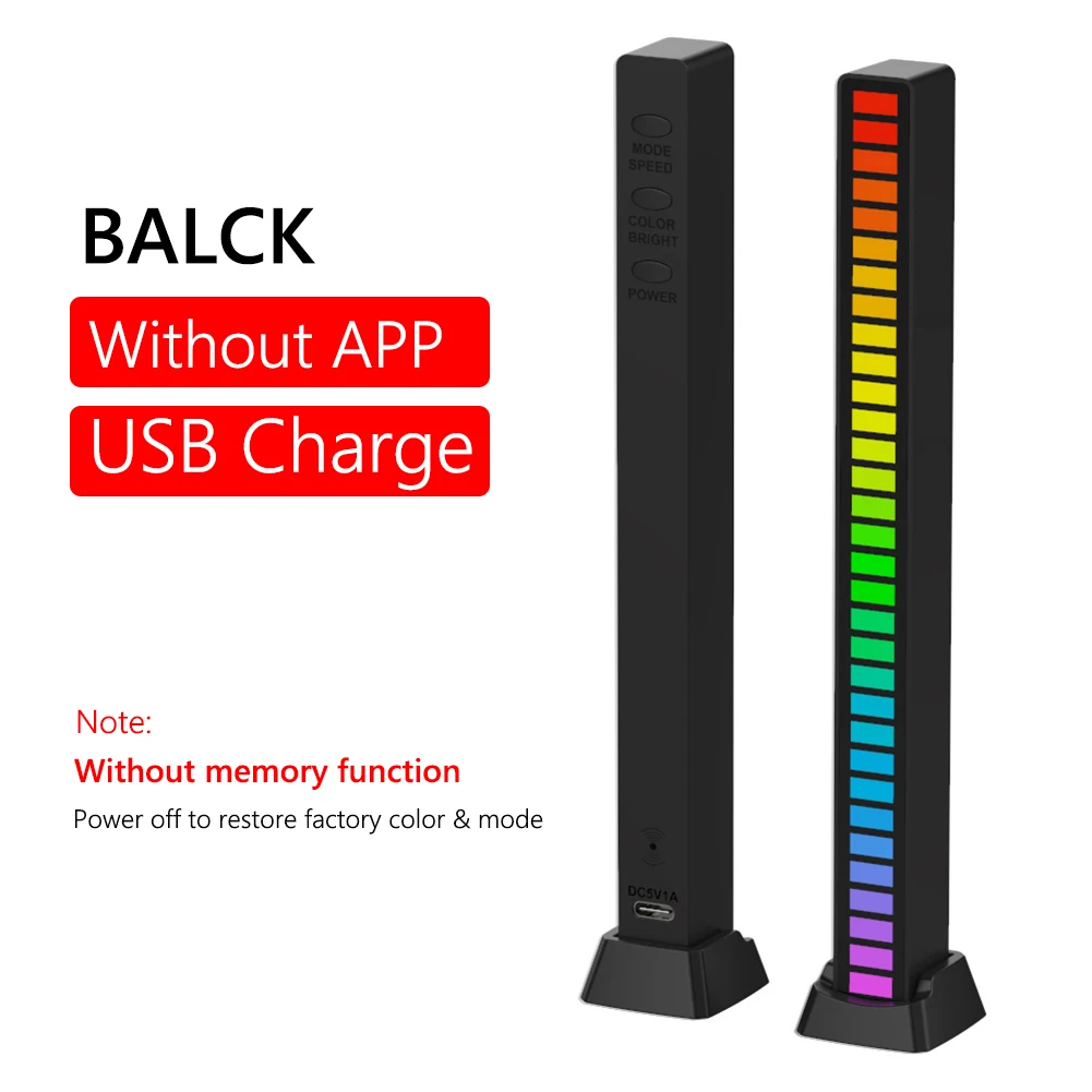Tanie Kontrola aplikacji RGB kolorowa tuba 40 LED aktywowana głosem odbiór sklep