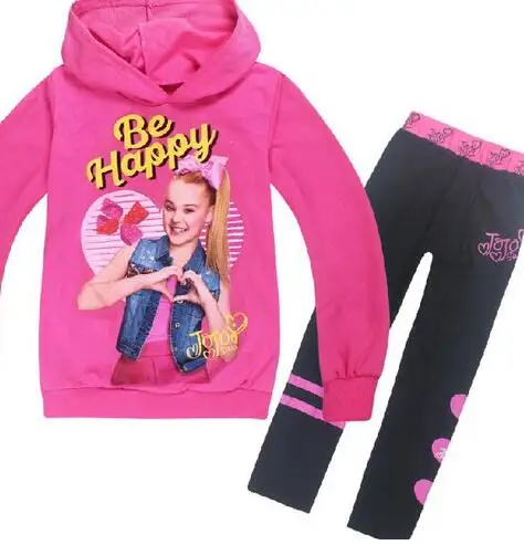 JOJO SIWA/ г. Комплекты одежды для девочек на весну-осень; детские спортивные костюмы для девочек; одежда; толстовка с капюшоном+ брюки; детский спортивный костюм - Цвет: style 9