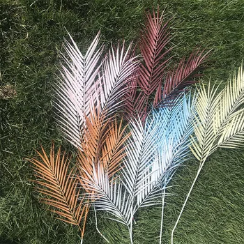 

New Style Artificial Plant Iron Leaf Areca Palm Leaf Wedding Leaf Decoration Plant Wall with Wood Plastic Color