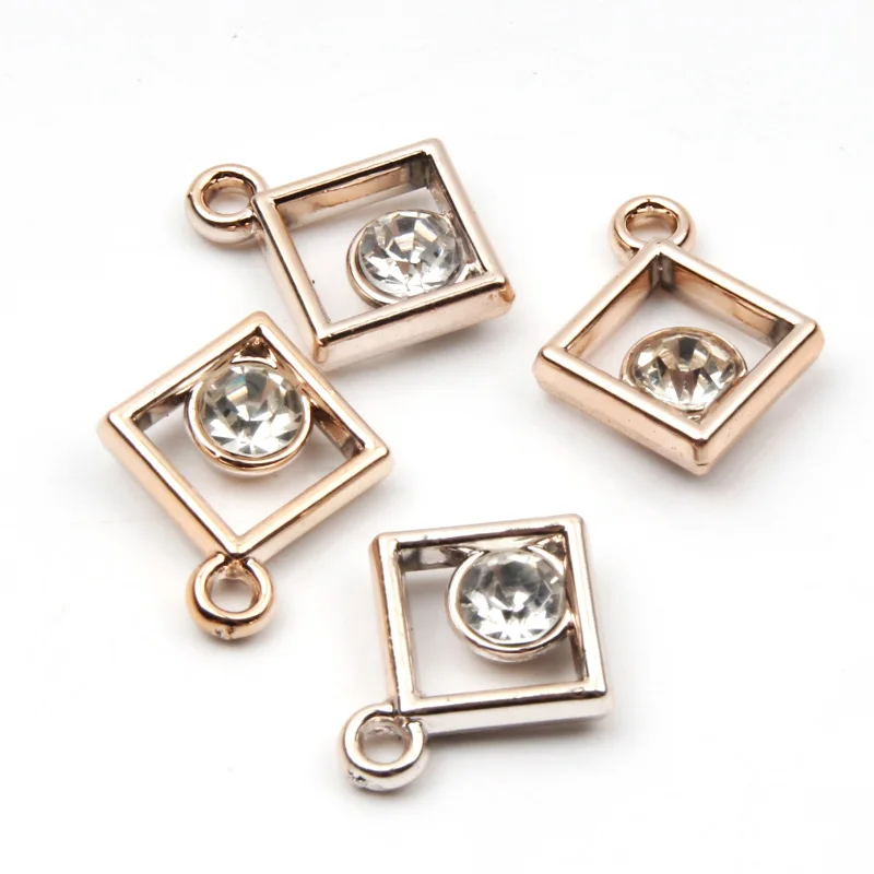Light Gold 15x18mm 50 шт. золотые серебряные бусины акриловые подвески для сверла Подвески для изготовления ювелирных изделий браслет ожерелье кулон аксессуары - Окраска металла: Light Gold 15x18mm