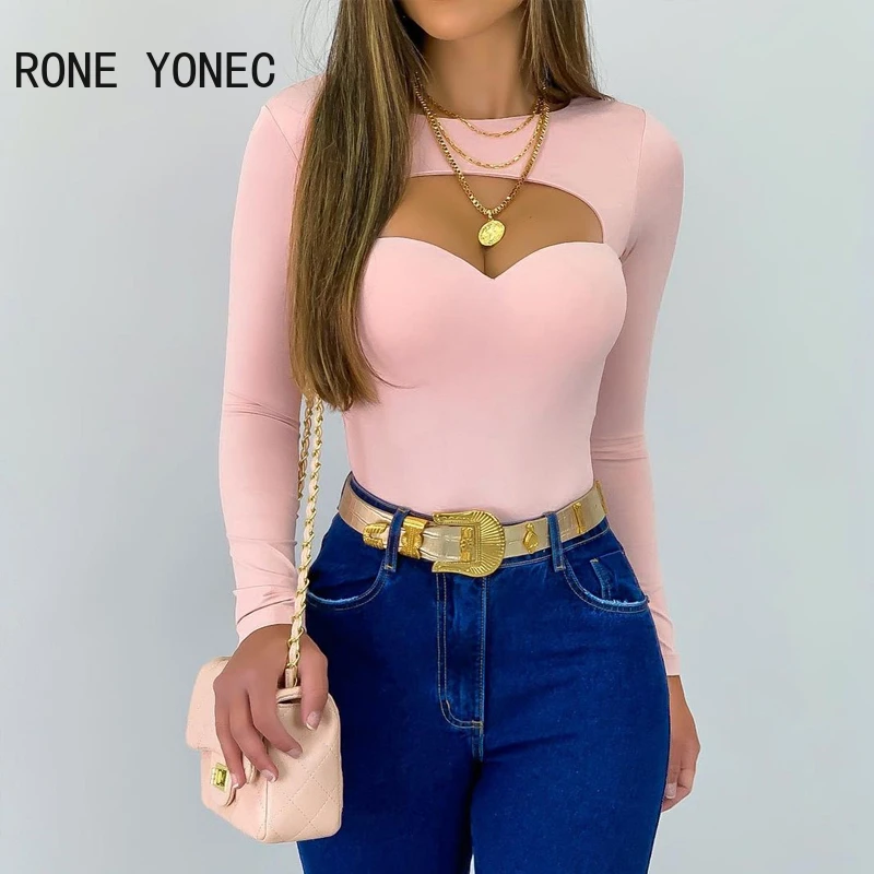 Fonética Mutuo Inseguro Blusa de manga larga ceñida para mujer, blusa Sexy color rosa|Blusa| -  AliExpress