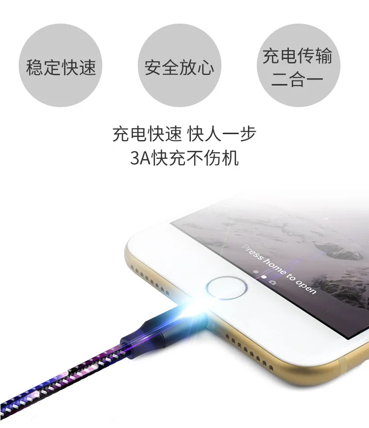 Cafele USB кабель 3A Быстрая зарядка нейлоновый переплет Usb строка данных для Iphone X Xs Max Iphone 6 7 8 S Plus Iphone Mini 1 2 3 4 оборудование