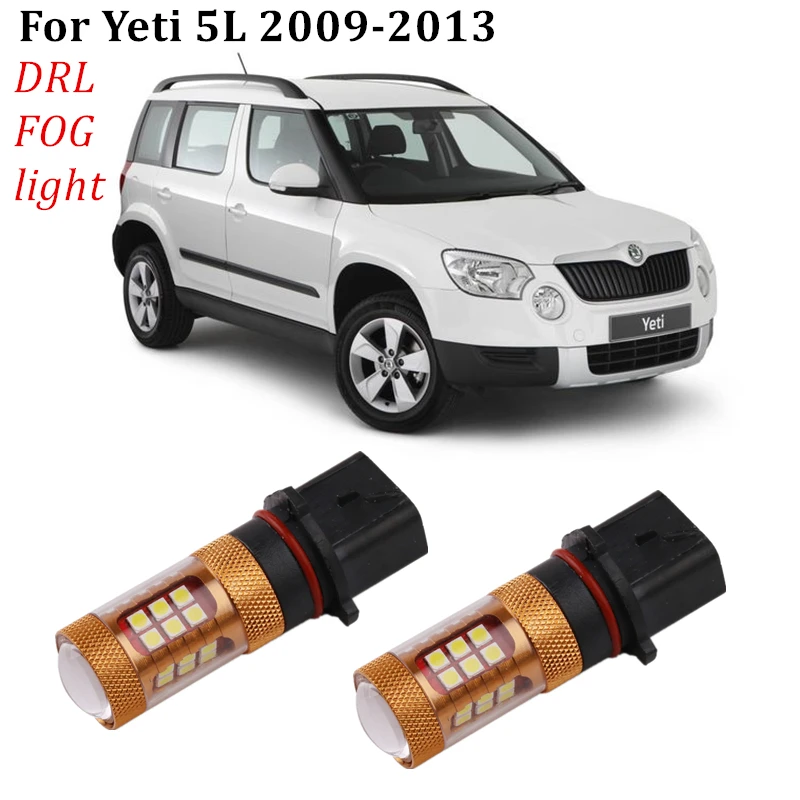 

White 6000K High power No error led drl light for Skoda YETI 5L 2009-2013 accessories led drl Day Lights