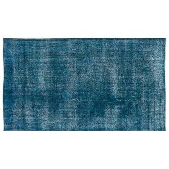 

Handmade Turquoise Vintage Overdyed Turkish Area Rug 140x250 Cm-4'7''X8'2''