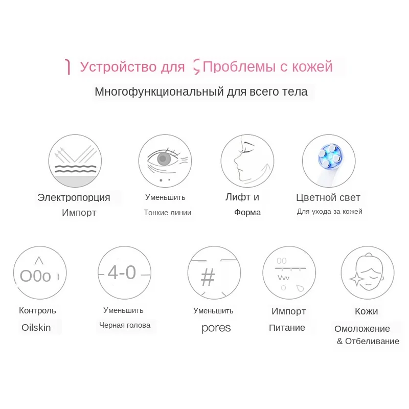 Электропорация мезотерапия светодиодный светильник Фотон терапия RF EMS омоложение кожи подтягивание лица подтягивающий массаж кожи красота машина