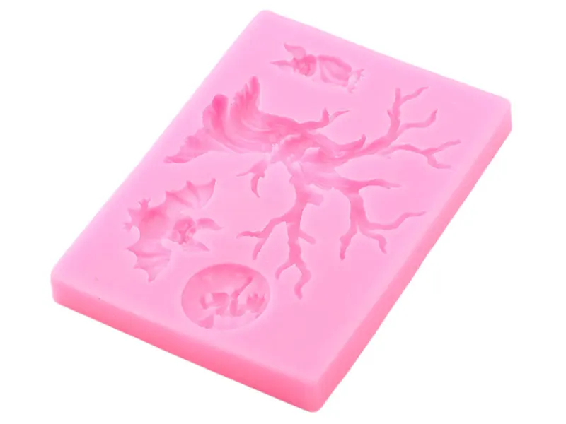 Хэллоуин Дерево границы силиконовые формы сова шоколад помадка форма для выпечки тортов DIY украшения инструменты Fimo глины кондитерские формы