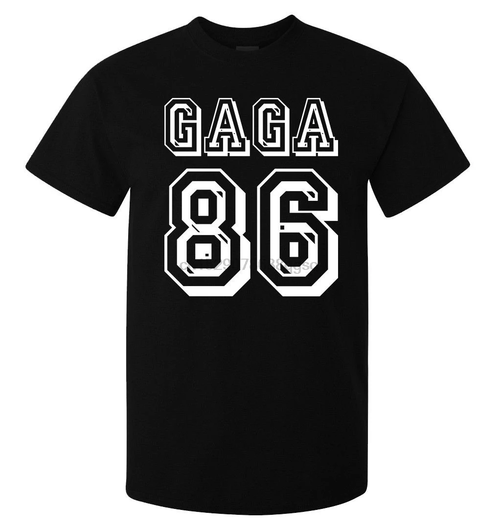 Gaga 86 стильная цифра лозунг качество для мужчин (womanavailable) футболка черный крутой