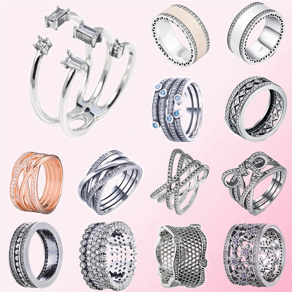 Comprar 2019 100% Plata de Ley 925 encanto clásico de las mujeres del arco DIY personalidad de la manera adecuado para el anillo de la joyería de la ocasión de la boda