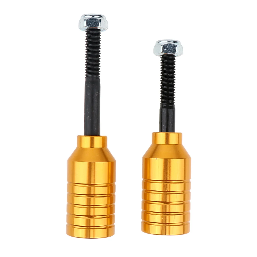 Scooter Stunt Pegs Set 2pcs Aluminum Alloy Scooter Pegs & 2pcs Carbon Steel Axles 55mm + 70mm and 2pcs Lock Nuts