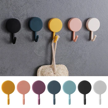 

SEAAN 10pcs Solid Color Free Punching Door Without Trace Nail Small Hook Clothes Hook Mounted Wall Hook Wall Hooks Decorative