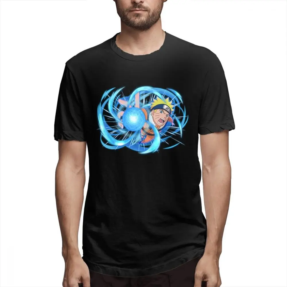 

Blue T shirt Naruto Fighting Out Men's Short Sleeve T-shirt Overside Tee shirt 100 Cotton print tshirt