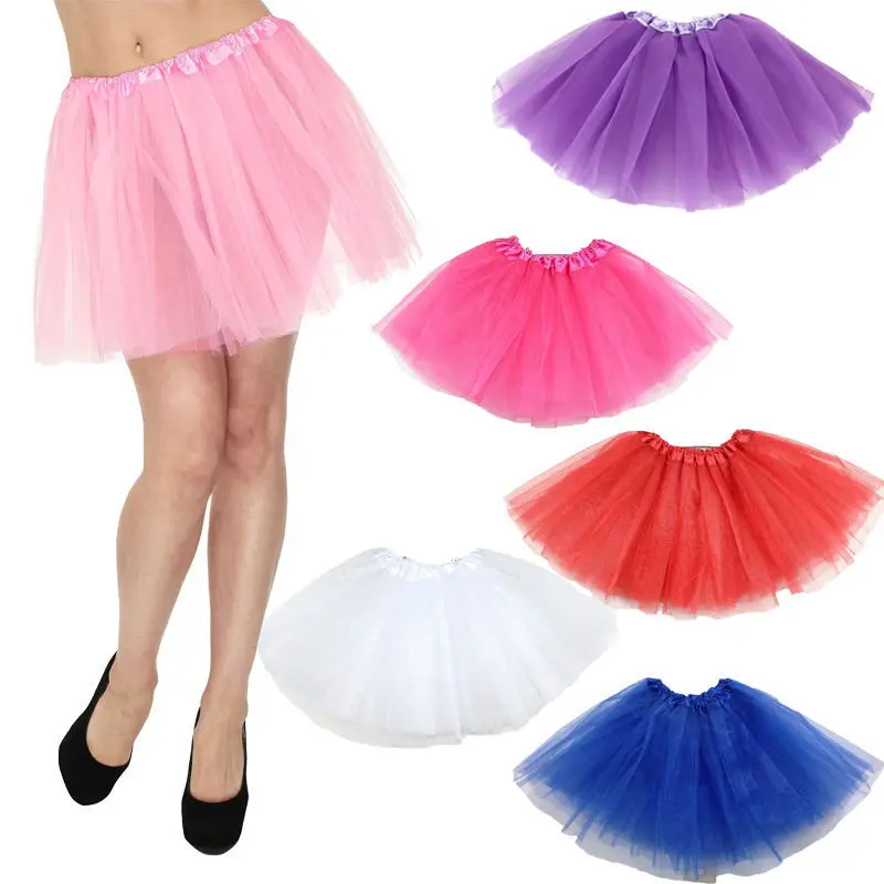 Hot Women Girl Lovely Fluffy Adult Novelty Colorful Skirt Women Tulle Tutu Dance Ballet Mini Ball Gown Skirt