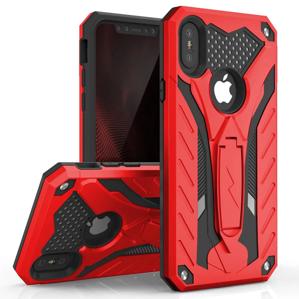 Red Ударопрочный чехол на 360 ° для iPhone 11 Pro Max Xs Max Xr X 8 7 6s 6 Plus защита от падения - Цвет: Red