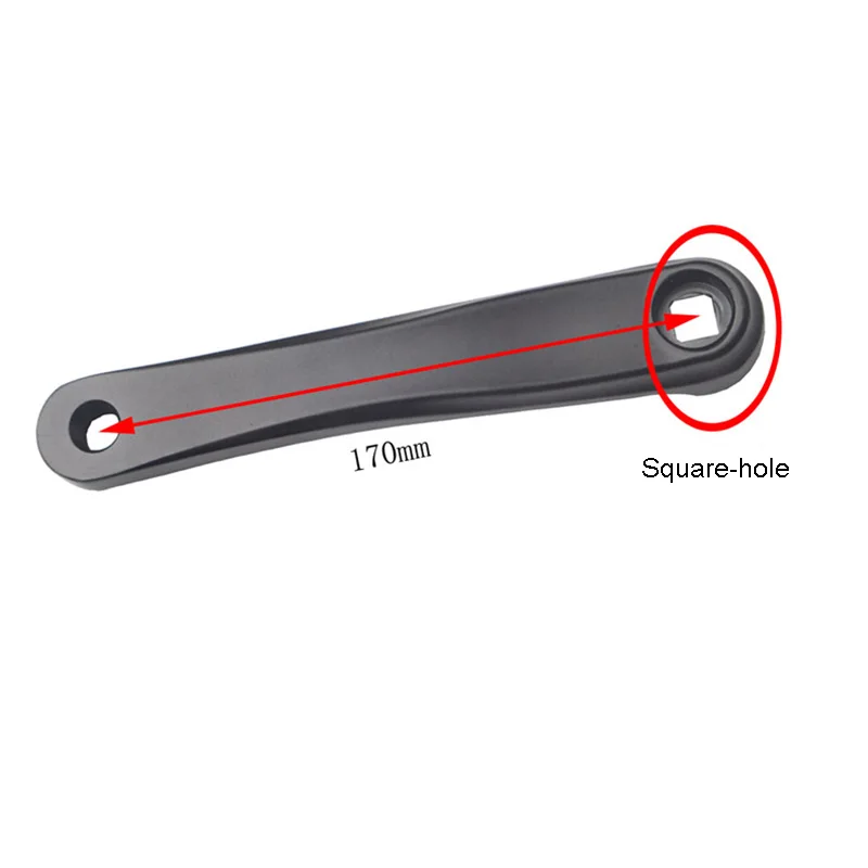 black Square hole Велосипедный ШАТУН ЛЕВЫЙ доступный в квадратном/алмазном отверстии 170 мм Прочный Устойчивый для велосипеда горный велосипед дорожный велосипед JT-Drop - Цвет: black Square hole
