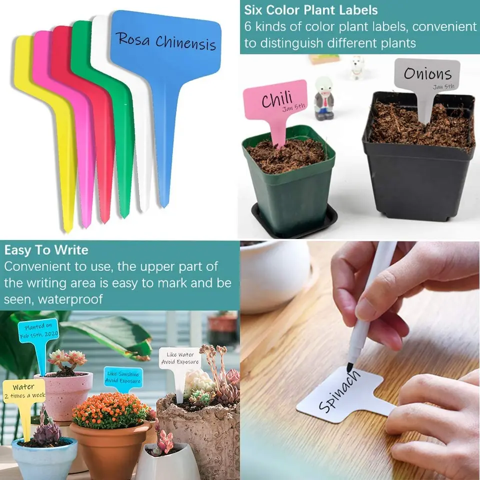 Lot De 100 Étiquettes En Plastique Pour Plantes D'Extérieur, Marqueurs De Plantes De Jardin Et