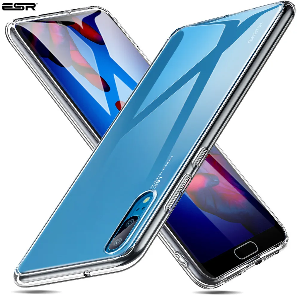 ESR Кристальный чехол из закаленного стекла для телефона huawei P20 полное заднее покрытие для huawei P20 Pro TPU Мягкий край силиконовый стеклянный чехол s Coque - Цвет: Прозрачный