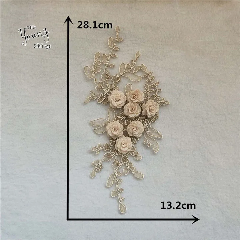 Изысканная кружевная ткань вышивка аппликация декольте 3D цветок украшение воротник шитье ремесло одежда украшения аксессуары