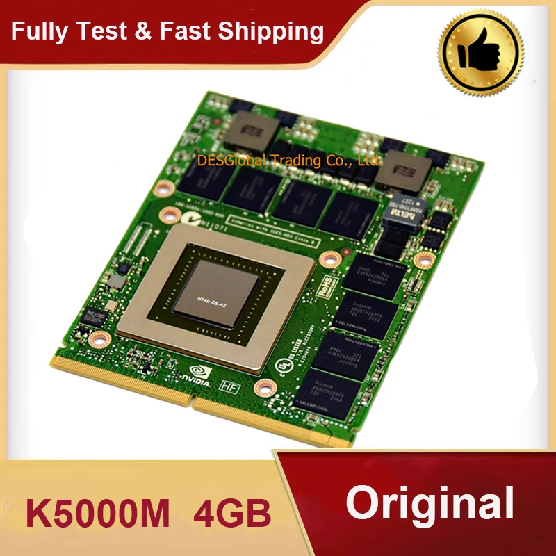  K5000M k 5000m N14E-Q5-A2 4GB GDDR5 MXM Video Graphic Card For Dell M6600 M6700 M6800 HP 8760W 8770