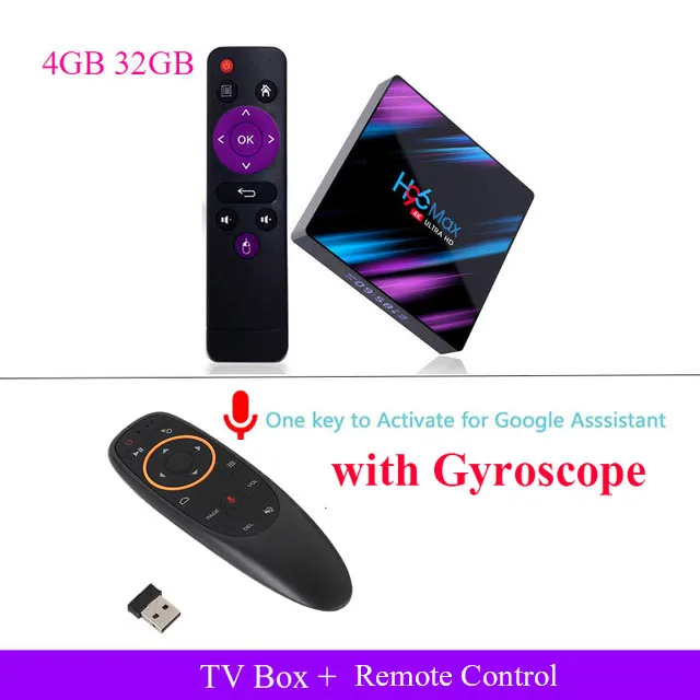 Смарт ТВ приставка H96 Max ТВ приставка Android 9,0 2,4G/5G WiFi RK3318 четырехъядерный 64 бит UHD 4K BT4.0 HD медиаплеер Android приставка ТВ - Цвет: 32GB Gyro control