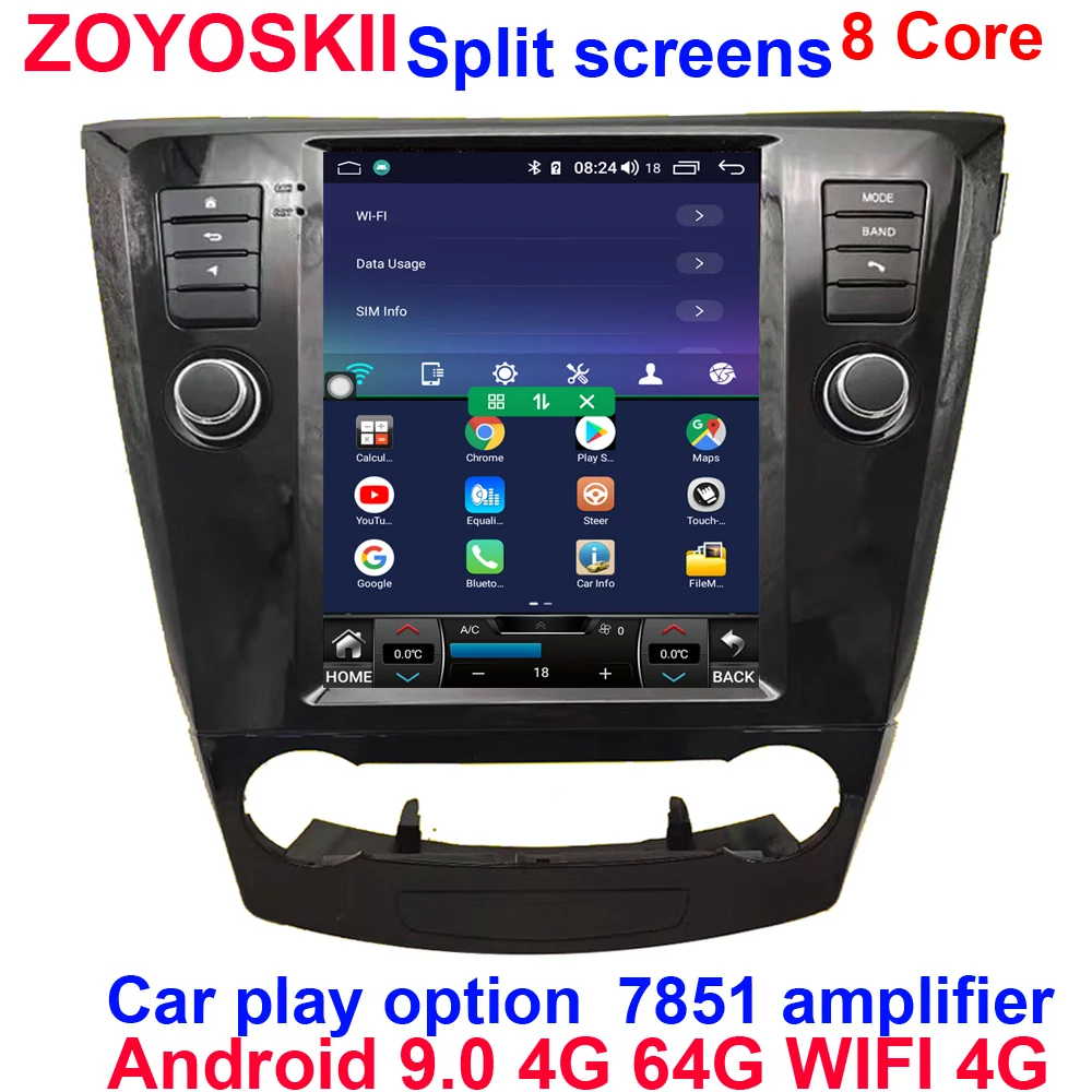 ZOYOSKII Android 9 0 10 4 &quotвертикальный экран Тесла стиль автомобиля GPS Мультимедиа Радио