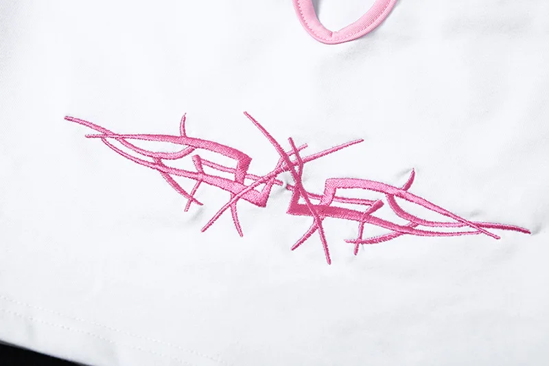 ArtSu вышитая трубка розовый укороченный топ белый без бретелек открытая спина сексуальные топы с открытыми плечами Cami Женская Базовая майка уличная ASVE20806